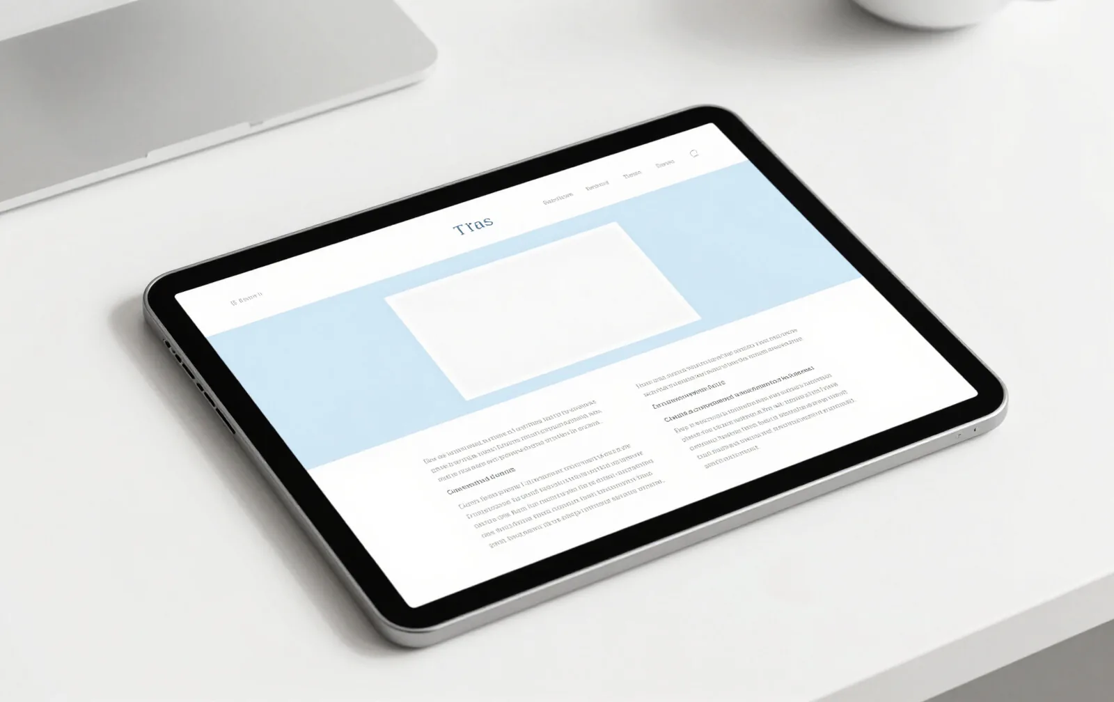 A tablet showing an article page with a product card set into the text