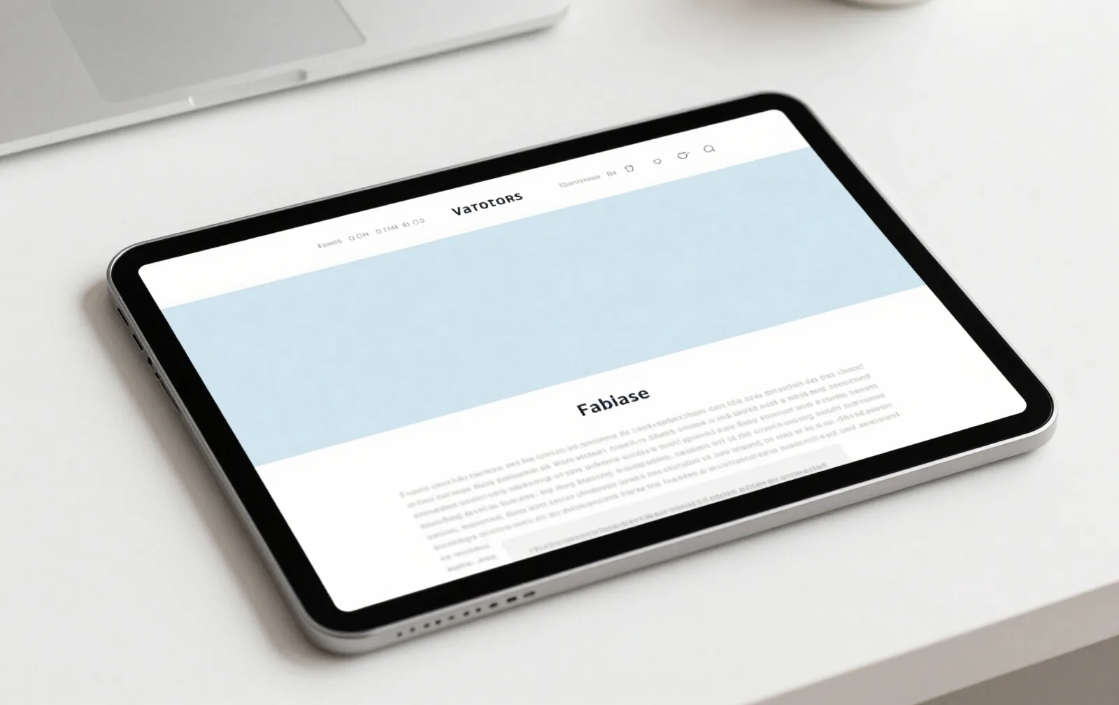 A tablet showing one full-width product card